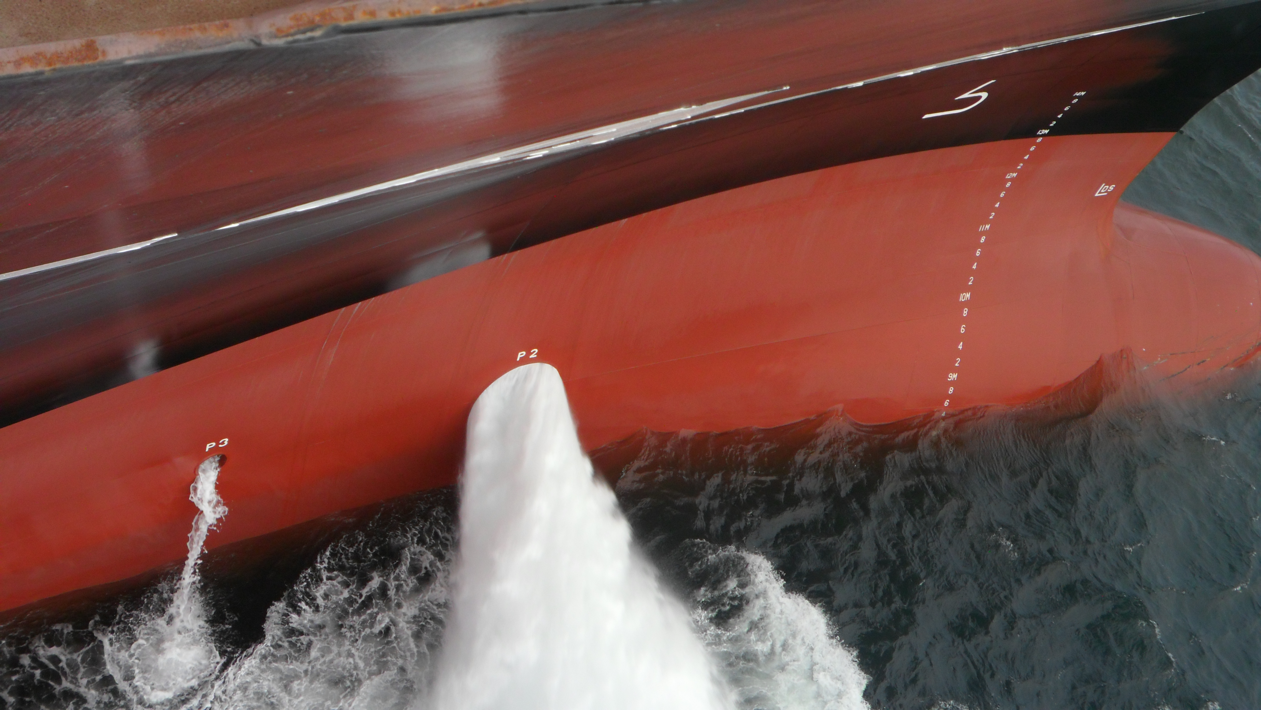 LNG vessel hull at dock